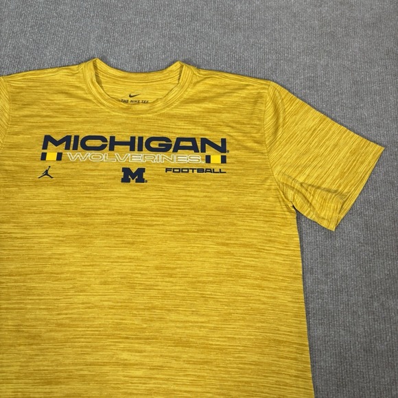 Nike Other - Nike Jordan Michigan‎ Wolverines T Shirt Mens M Yellow Dri Fit Performance Logo